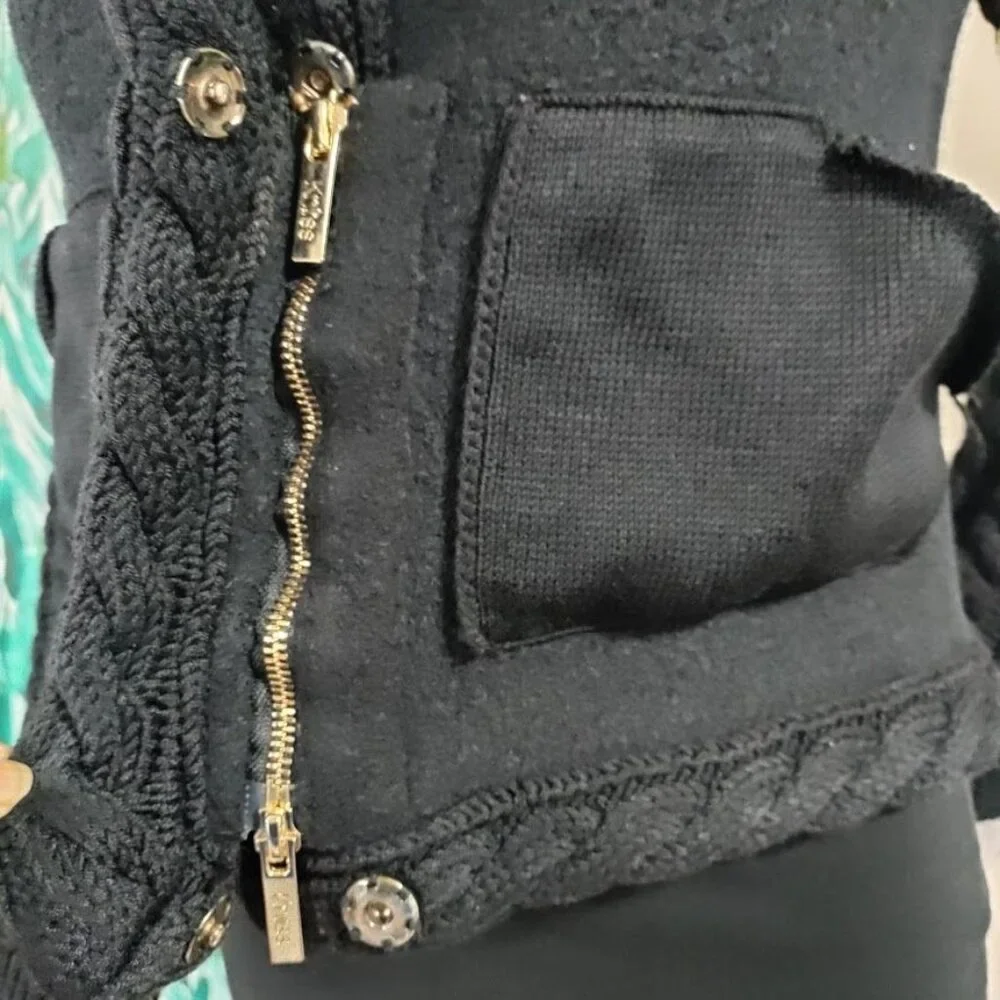Knitss Wool Cable Knit Black Thick Lux Cardigan Twee M - Picture 5 of 16
